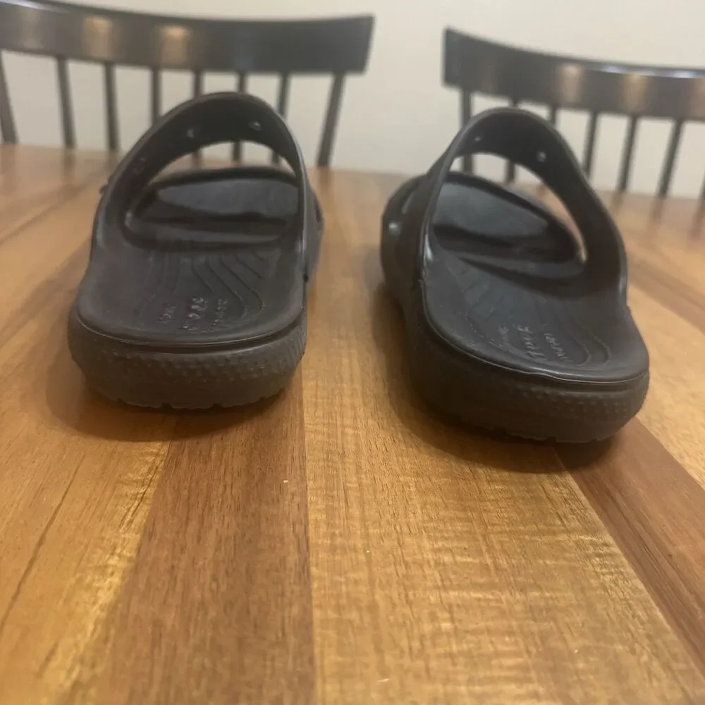 Crocs Adult Unisex Classic Two-Strap Slide Sandals - Black Men’s 10